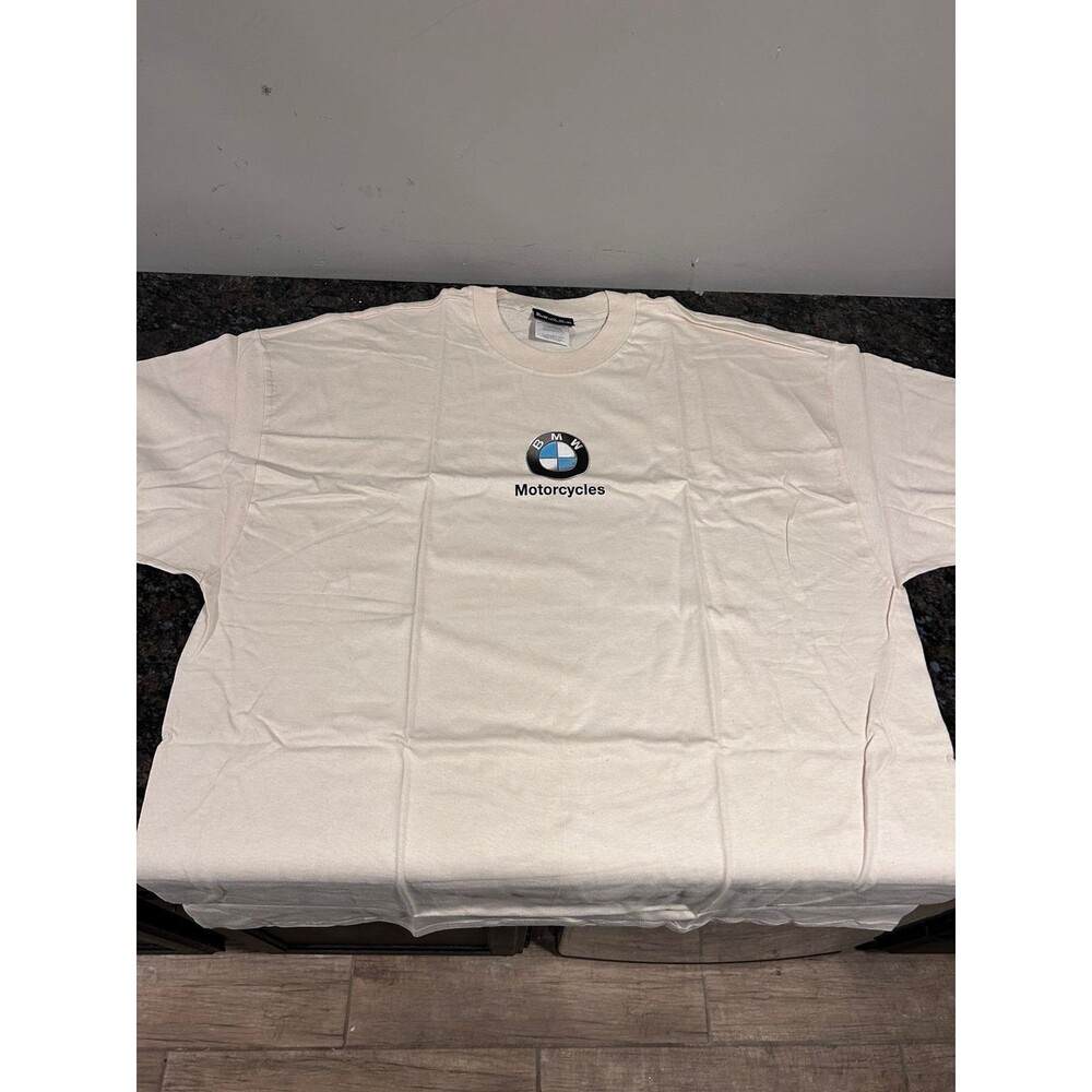 NWT Vintage BMW Motorcycles 2001 Y2K Tshirt XXL 2XL Natural 100% Cotton NEW